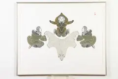 Mary Pudlat, Women Stretching a Bear Skin, 1985, In pencil numbered 22/50 and signed and dated on lower right hand corner