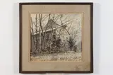 Richard S. Chew Jr, Colonial Mill, 1968, Ink wash drawing on paper
