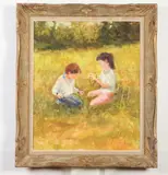 Margaret Ann Aycock, Children in the Field, Oil on canvas