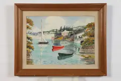 Mary Zuill, Harbour Scene, Watercolor on paper