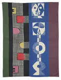 Michael O'Connell, 'Michael O'Connell (1898-1976) 'African totem pole' paste resist on cotton