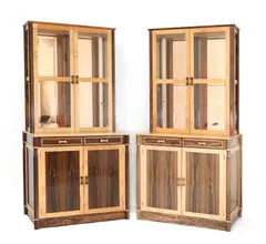 Sean Feeney, Sean Feeney (b.1956), 1987, a pair of contemporary sycamore and rosewood display cabinets