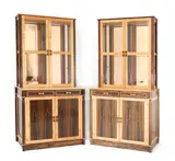 Sean Feeney, Sean Feeney (b.1956), 1987, a pair of contemporary sycamore and rosewood display cabinets