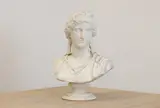Leonidas Drosis, Untitled, a white marble bust of Diana