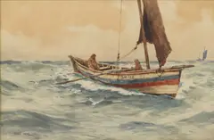 Ernest Dade, Untitled, watercolour laid on canvas 49 x 75cm