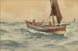 Ernest Dade, Untitled, watercolour laid on canvas 49 x 75cm