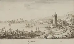 Francesco Zucchi, Untitled, pen and brown ink with grey washes 8 x 15cm