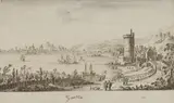 Francesco Zucchi, Untitled, pen and brown ink with grey washes 8 x 15cm