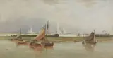 George Sheffield, Untitled, watercolour 67 x 117cm