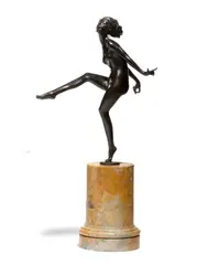 Dancer by Josef Lorenzl, patinated bronze, marble, offered Oct 2018