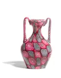 Murrine Vase by Vetreria Fratelli Toso, murrine glass with applied handles, offered Oct 2018