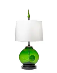 Table Lamp by Erik Höglund, blown and molded green glass, sold Oct 2018
