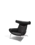 Ox Chair by Hans J. Wegner, Stolen, leather upholstery, chromed steel, sold Oct 2018