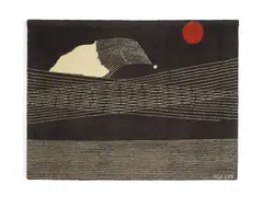 Comète Wall Hanging by Max Ernst, short pile wool, signed in the weave, sold Oct 2018