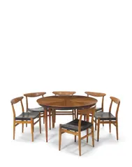 Danish Modern, Extension Dining Table, teak, brass tag 'ILLUMS BOLIGHUS KOBENHAVN', with two leaves