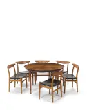 Danish Modern, Extension Dining Table, teak, brass tag 'ILLUMS BOLIGHUS KOBENHAVN', with two leaves