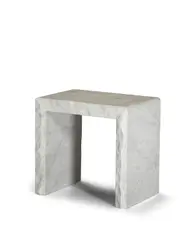 Custom Side Table by John Dickinson, marble, sold Oct 2018