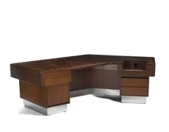 Maurice Bailey, Executive Desk, for Monteverdi-Young, walnut, chromed steel