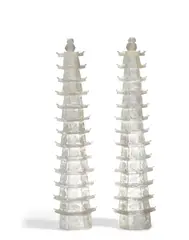 Pair of Illuminated Pagodas by Tony Duquette, sold Oct 2018