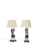 Tony Duquette, Pair of Frog Lamps