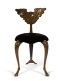 Mark Brazier-Jones, Pegasus Chair, patinated bronze, velvet