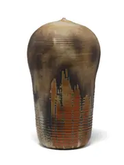 Two Handled Vase by Chris Staley, glazed stoneware, incised 'STALEY 1997' and with artist's monogram, offered Oct 2018