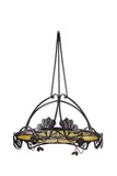 Important Monnaie du Pape Ceiling Light from the Villa Majorelle by Louis Majorelle and Jacques Gruber, wrought iron, tinted and opalescent glass, sold Dec 2018