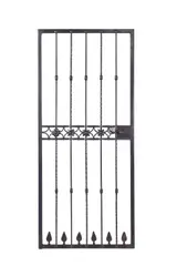 Samuel Yellin, J. Walter Thompson Company Offices Graybar Building Gate, wrought iron, concentric coiled handle, frame stamped '3'