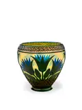 Émile Gallé, Rare Egyptian Vase, clear and opalescent glass, overlaid, acid-etched and fire polished, intaglio mark 'Gallé'