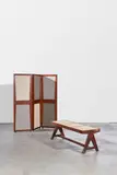 Caned Bench by Pierre Jeanneret, designed 1955-56, teak, cane, later upholstered seat cushion, painted mark 'P, sold Dec 2018