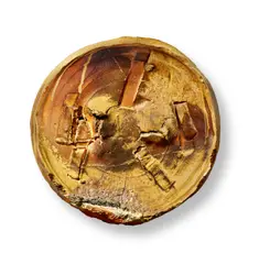 Untitled (Plate) by Peter Voulkos, wood-fired glazed stoneware, glaze mark 'VOULKOS 90', sold Dec 2018