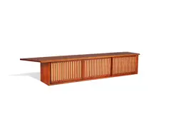 Hanging Wall Case by George Nakashima, American black walnut, pandanus cloth, mark in red crayon 'Weiss', sold Dec 2018