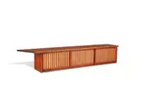 George Nakashima, Hanging Wall Case, American black walnut, pandanus cloth, mark in red crayon 'Weiss'