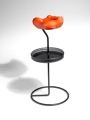 Cendrier Patte d'Ours by Mathieu Matégot and Georges Jouve, designed 1950, solid and perforated steel, glazed ceramic, sold Dec 2018