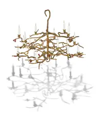 Claude Lalanne, Unique Structure Végétal aux Papillons Chandelier, gilt and patinated bronze, galvanized copper