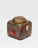 Cristallerie Daum, Chêne Inkwell, blown, vitrified, acid-etched, applied and wheel carved glass, with brass liner, engraved 'DAUM NANCY' with the Cross of Lorraine