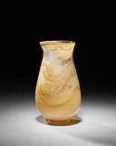 Intercalaire Marine Vase by Émile Gallé, dense internally decorated and wheel carved glass with surface craquelure, carved 'Gallé', offered Jun 2018
