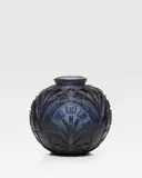 Cristallerie Daum, Vase, deep acid-etched glass, engraved 'DAUM NANCY FRANCE' with the Cross of Lorraine