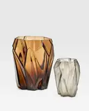 Reuben Haley, Two Ruba Rombic Vases, for Consolidated Lamp and Glass Company, blown glass