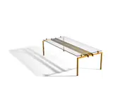 Marc Du Plantier, Coffee Table, gilt-iron, glass, the frame stamped twice 'M