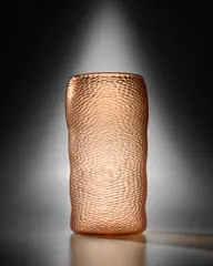 Carlo Scarpa, Rare Monumental Battuto Vase, model 3990, for Venini, pale amethyst tinted glass, with deep wheel carved surface texture, acid stamp 'venini murano'