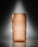 Carlo Scarpa, Rare Monumental Battuto Vase, model 3990, for Venini, pale amethyst tinted glass, with deep wheel carved surface texture, acid stamp 'venini murano'