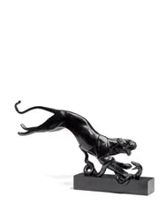 Panther and Serpent by Maurice Prost, patinated bronze, marble base, offered Apr 2018