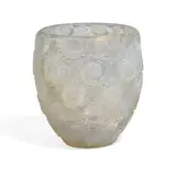 Paquerettes Vase by René Lalique, Marcilhac 10-877, model introduced 1934, molded opalescent glass, sand blasted 'R, sold Apr 2018