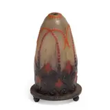 Veilleuse: Plantes Aquatiques by Joseph Gabriel Rousseau, pâte de verre, wrought iron, signed 'G, sold Apr 2018
