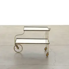 Tea Trolley by Josef Frank, for Svenskt Tenn, brass, glass, sold Apr 2018