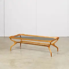 Guiseppi Scapinelli, Coffee Table, peroba de campos wood, glass
