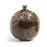 Peter Voulkos, Globular Bottle Vase, glazed stoneware, signed on the underside