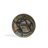 Peter Voulkos, Shallow bowl, glazed stoneware, incised signature on the underside