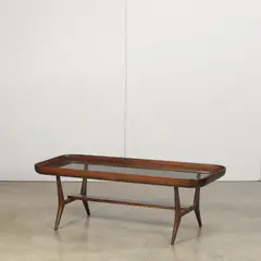Coffee Table by Giuseppe Scapinelli, peroba de campos, glass, offered Apr 2018